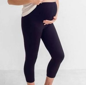 Tupelo Honey Black Cropped Maternity Leggings